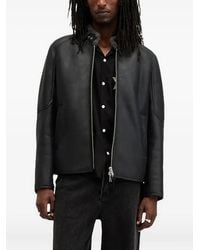 AllSaints - Lederjacke mit Reißverschluss - Lyst