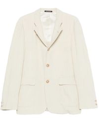 Emporio Armani - Crinkled-Finish Buttoned Blazer - Lyst