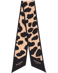Balmain - Seiden-Bandana Mit Leoparden-Print - Lyst