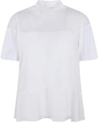 Sacai - Panelled Mock-Neck T-Shirt - Lyst