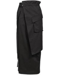 BOHEMSEO - Buckle-Detail Wrap Midi Skirt - Lyst
