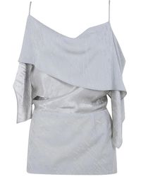 MM6 by Maison Margiela - Ruffled Strappy Blouse - Lyst