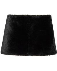 Prada - A-line Shearling Miniskirt - Lyst