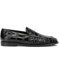 Halmanera - Geraffte Loafer Mit Kroko-Effekt - Lyst