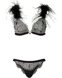 Twinset - Set de sujetador con ribete de plumas - Lyst