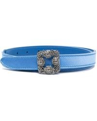 Manolo Blahnik - Hangisi 20Mm Crystal-Embellished Belt - Lyst