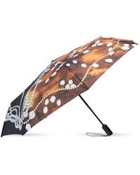 Moschino - Strung-Pearls Logo-Print Compact Umbrella - Lyst