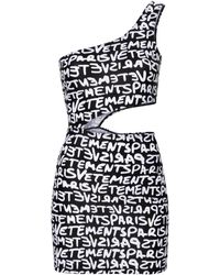 Vetements - Asymmetrisches Kleid mit Logo - Lyst
