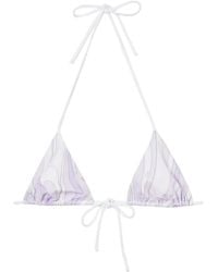 PUCCI - Marmo-Print Triangle Bikini Top - Lyst