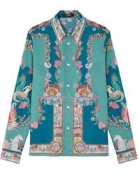 Versace - Coral Theatre Katoenen Overhemd - Lyst