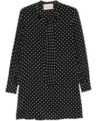 Valentino Garavani - Polka-Dot Pussy-Bow Mini Dress - Lyst