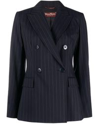 Max Mara - Pinstripe Double-breasted Blazer - Lyst