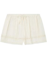 SOLAQUA - Beau Lace-Trim Floral-Embroidered Shorts - Lyst