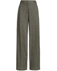 Brunello Cucinelli - Denim-Effect Pleated Trousers - Lyst