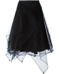 Noir Kei Ninomiya - Tulle Asymmetric Skirt - Lyst