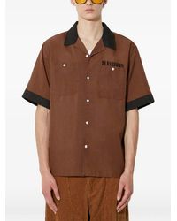 Pleasures - Contrast-Trim Logo-Detail Shirt - Lyst
