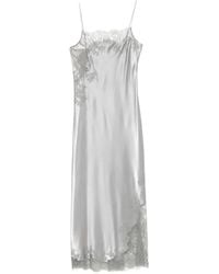 Carine Gilson - Lace-Trim Silk Nightdress - Lyst