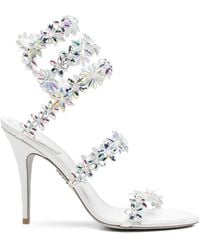 Rene Caovilla - Eva Floral-Embellished Sandals - Lyst