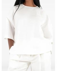 BOSS - Round-Neck Half-Sleeve Top - Lyst