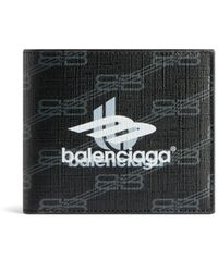 Balenciaga - Portafoglio bi-fold con stampa - Lyst