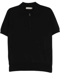 Canali - Short-Sleeve Zip-Up Polo Shirt - Lyst