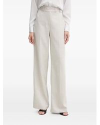 Fracomina - Pressed-Crease Wide-Leg Trousers - Lyst