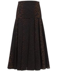 Balenciaga - Animalier Pleated Midi Skirt - Lyst