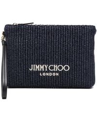 Jimmy Choo - Woven Logo-Print Clutch Bag - Lyst