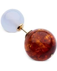 Luminous 27 - Bolas Duo Chalcedony And Amber Earring - Lyst