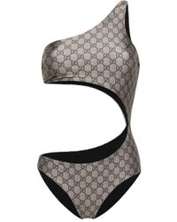 Gucci - gg Supreme Cut-out Swimsuit - Lyst
