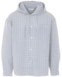 DUNST - Hooded Check Shirt Jacket - Lyst