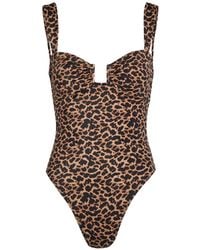 Away That Day - Cannes Leopard-Print Ruched Swimsuit - Lyst