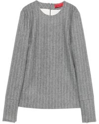 Thelatest - Elisa Pinstripe-Pattern Long-Sleeve Top - Lyst