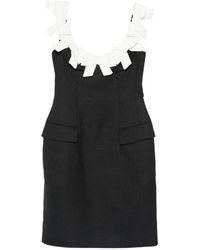 ShuShu/Tong - Bow-Embellished Flap-Pocket Mini Dress - Lyst