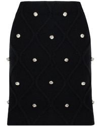 Ports 1961 - Alpine-Inspired Crystal Knit Skirt - Lyst