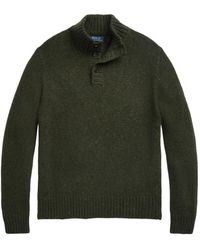Polo Ralph Lauren - Button Mock-Neck Sweater - Lyst