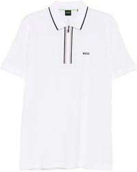 BOSS - Zip-Collar Polo Shirt - Lyst