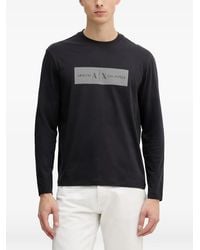 ARMANI EXCHANGE - Logo-Print Long-Sleeve T-Shirt - Lyst