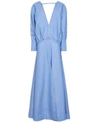 BATAKOVIC Belgrade - Plunging V-Neck Gathered Midi Dress - Lyst