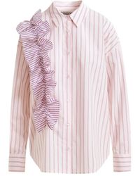 Essentiel Antwerp - Ibody Ruffle-Detail Striped Shirt - Lyst