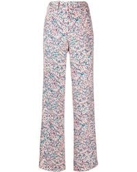 N°21 - Daisy Print Wide-Leg Trousers - Lyst