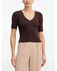 Twinset - Geribbelde Top - Lyst