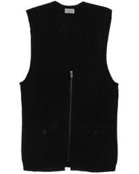 Yohji Yamamoto - Ribbed-Knit Zip-Up Gilet - Lyst