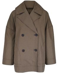 TOTEME - Double-Breasted Checked-Pattern Jacket - Lyst