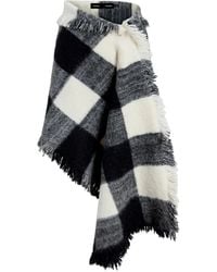 Proenza Schouler - Gonna Asimmetrica A Quadri Con Frange - Lyst