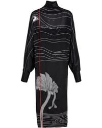 Ferragamo - 'Spirit Print Midi Dress - Lyst