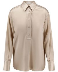 Brunello Cucinelli - Monili-Chain Satin Shirt - Lyst