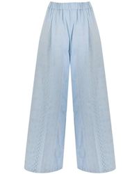 Semicouture - Pantalon Palazzo À Broderies - Lyst