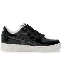 A Bathing Ape - Sta Icon Patent Leather Low-Top Sneakers - Lyst