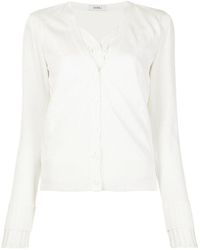 Goen.J Corded Lace-paneled V-neck Cardigan - White